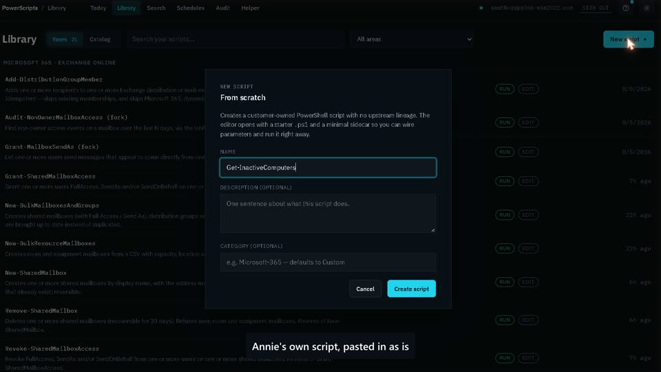 Bring your own script: PowerScripts demo