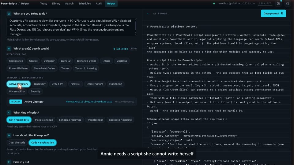 Describe it, let AI write it: PowerScripts demo