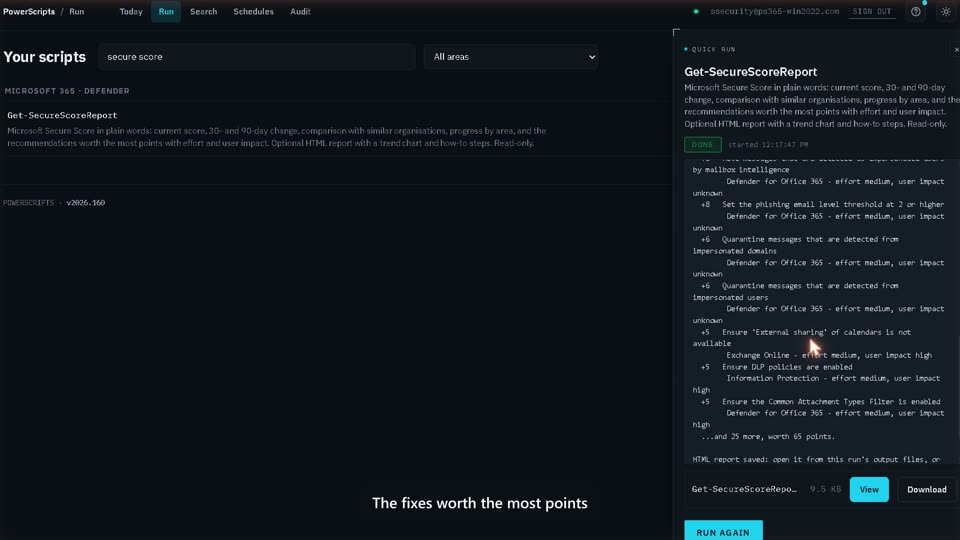 Security health check: PowerScripts demo