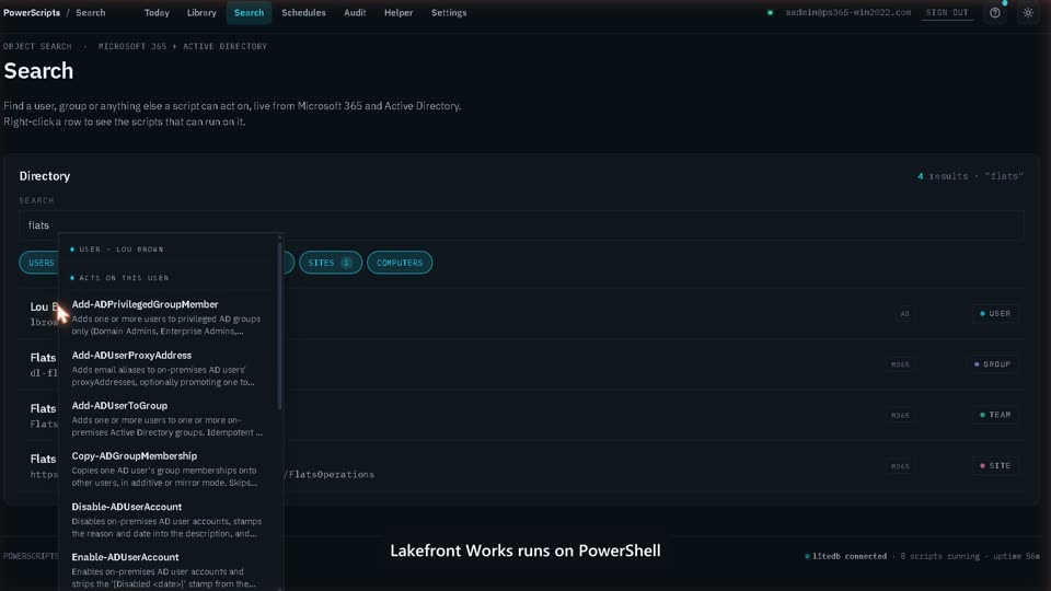 A week at Lakefront Works: PowerScripts demo
